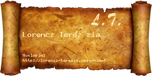 Lorencz Terézia névjegykártya